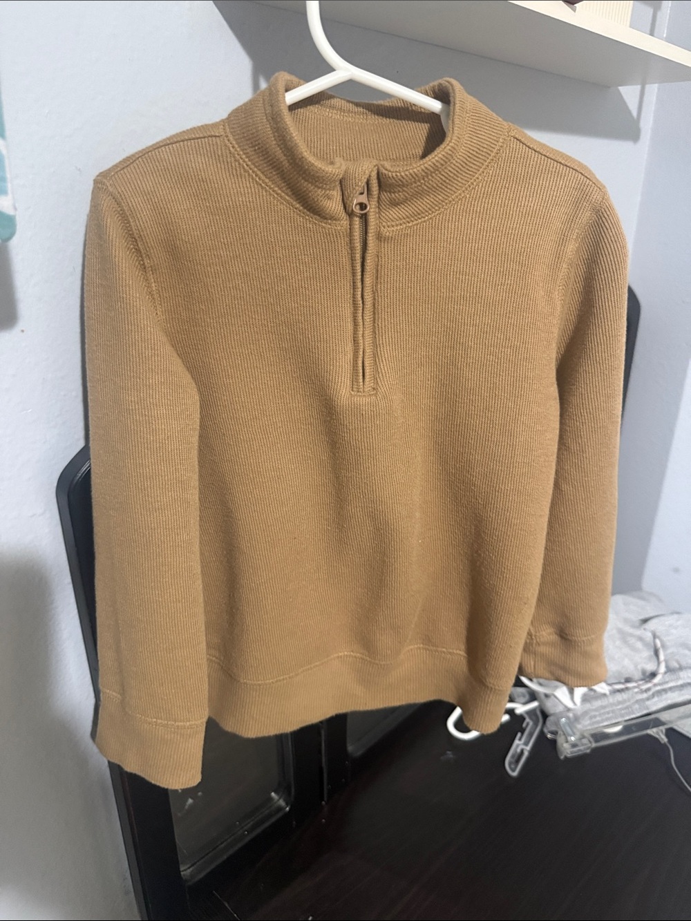 jumping beans Camel Brown Half-Zip Knit Jacket for Kids